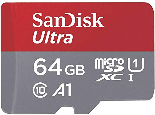 SanDisk Ultra 64GB microSDXC Memory Card + SD Adapter with A1 App Performance up to 100MB/s, Class 10, U1