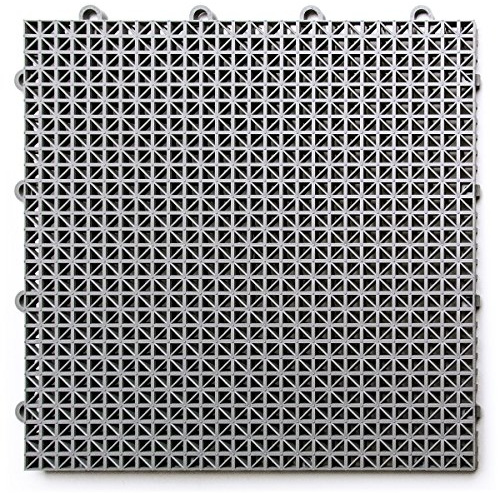SnapLock DuraGrid 12x12 Interlocking Deck Tiles, 40 Pack, Gray