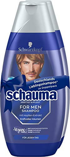 Schauma Schwarzkopf Shampoo per uomo per volume potente, confezione da 2 (2 x 400 ml)
