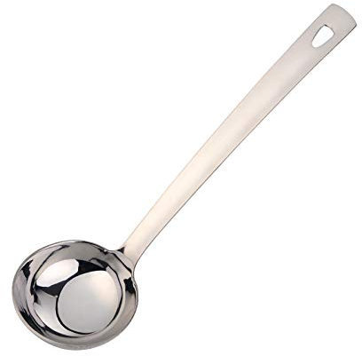 Soup Ladle, BuyGo Large Soup Spoon Kitchen Utensil Soup Pan Ladle for Cooking, Stirring, Heavy Duty, Dishwasher Safe, Silver