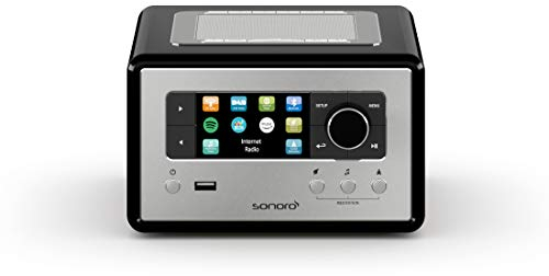 sonoro Relax Radio-réveil (FM/Dab+/WiFi, AUX-in, Bluetooth, Spotify, Deezer, AmazonMusic, méditation) Noir