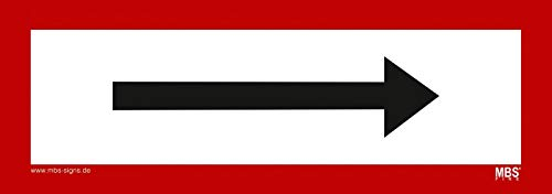 Aufkleber Pfeil Links oder rechts selbstklebend Hinweisschild Warnaufkleber Warnhinweis 21x7,4cm Made in Germany by MBS-SIGNS, Größe: Pfeil rechts