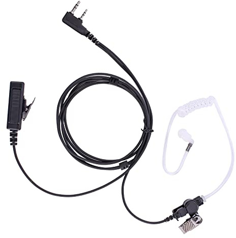POFENAL Earpiece Compatible with BTECH, Kenwood, Retevis Walkie Talkie with Mic Tansparent Air Acoustic Tube Headset (Normal)
