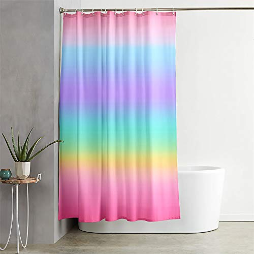 Duschvorhang Wasserdicht, Chickwin 3D Gradient Polyester Anti-Schimmel Waschbar Antischimmel Badewanne Shower Curtain mit 12 Ringes- für Badezimmer Vorhänge Decor (Rosa,180x200cm)