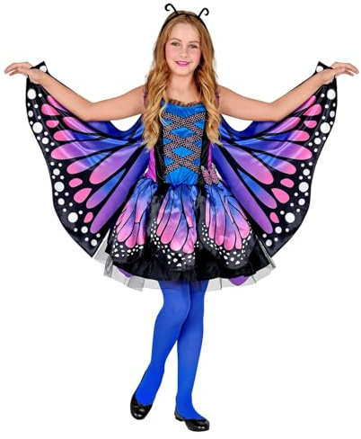 W WIDMANN MILANO Party Fashion - costume da farfalla per bambini, vestito con tutù, ali, costume da animale, costumi in maschera