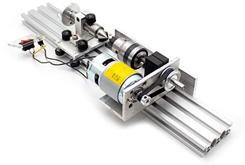 Toplionace Micro Tornio Multifunzionale AC 100-240V, Mini Rettificatrice Regolabile Lucidatrice Tornio per la Lavorazione del Legno con Motore B12 1.5-10mm Chuck 775 80W