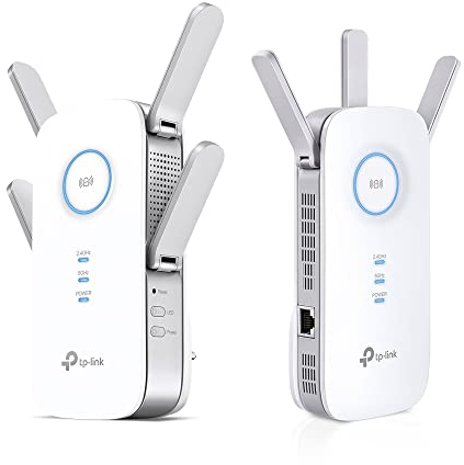 TP-Link RE655 WLAN Verstärker Repeater AC2600 (Dual-WLAN AC + N, 1733 MBit/s 5GHz + 800MBit/s 2,4GHz) & RE550 WLAN Verstärker Repeater AC1900 (Dual-WLAN AC + N, 1300MBit/s 5GHz + 600MBit/s 2,4GHz)weiß