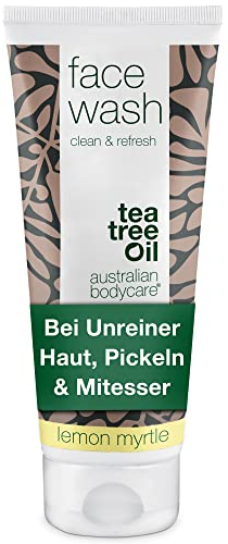 Nettoyant visage 100 ml - Nettoyant pour le visage à l'huile d'arbre à thé + myrte citronnée | Spot Face Wash, nettoyant pour peau grasse et nettoyage en profondeur pour peau sujette à l'acné