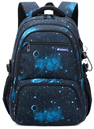 Amythe Schulrucksack Schulranzen Jungen, Schultasche mit Trolleygurten 16 Inch Wasserdicht Daypack Groß Nylon Lässig Kinderrucksack 3-9. Klasse für Schule und Reise
