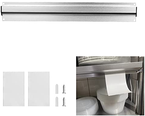 JUNMEIDO Bonhalter Gastronomie Bonschiene 40 cm Bestellhalter Aluminiumlegierung Notizleiste Selbstklebend Bon Klemmleiste Gastronomie Klemmleiste mit Schrauben und Klebebefestigung (16 Zoll)