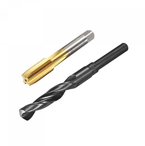 uxcell Metric Tap M16 x 1.5mm Pitch H2 Right Hand Thread, 14.5mm Drill Bit HSS 9341 Black Oxide with 1/2 Inch Straight Reduced Shank