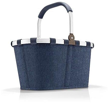 reisenthel carrybag herringbone dark blue – Stabiler Einkaufskorb mit viel Stauraum und praktischer Innentasche – Elegantes und wasserabweisendes Design