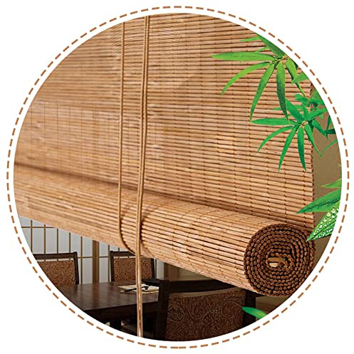 Bambu Rullgardiner 50cm 60cm 70cm 80cm 90cm 100cm 120cm Bred Ljusfiltrerande Rullgardiner,Inomhus Utomhus Bambu Gardiner,Bambu Roman Rullgardiner Med Lyftare,För Fönster,W×H-70x140cm/28x55in