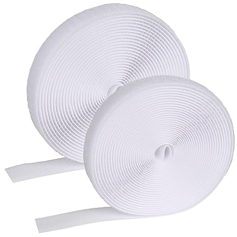 SCLLNDA Klettband Zum Aufnähen Klettverschluß zum Nähen Klettverschlüsse Klettbänder Velcro Strap 10m x 2cm Eine Rolle Flauschband und Hakenband Set für Kleidung Sofakissen Schuhe Nähprojekte Weiß