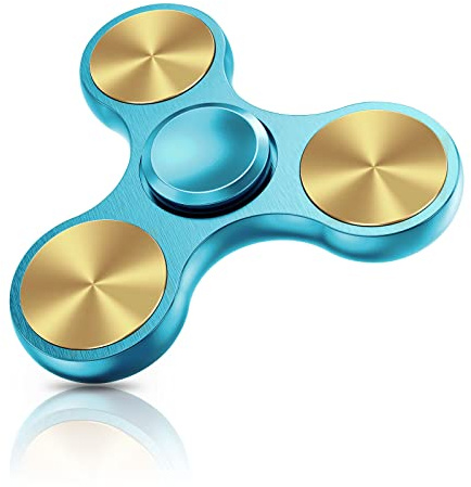 Vunake Fidget Spinner EDC Special Hochleistungs Hand Spinner Fidget Toys Metall Edelstahl Lager 2-5 Min Anti Stress Relief Finger Spinner Spielzeug ADHD Tri-Spinner für Erwachsene und Kinder Blau