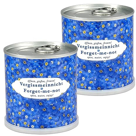 MacFlowers® | Anzuchtset mit Vergissmeinnicht | 2 Stück | Set mit einer Sorte Samen in instant Blumendosen | Besonderes Geschenk Abschied Dankeschön