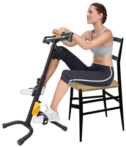 DUTTIETY Foldable Pedal Exerciser Bike, Home Pedal Exercise Bike for Total Body, Chair Bike Pedal Exerciser for Seniors