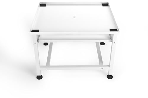 Wasophoogte Mueble Lavadora con Soporte y Base, Pedestal para Lavadora de Cualquier Marca, Montaje Sencillo, Marco de Acero Resistente de 150 kg, Bandeja Extensible, Antivibraciones, 53.5x62.5x45 cm