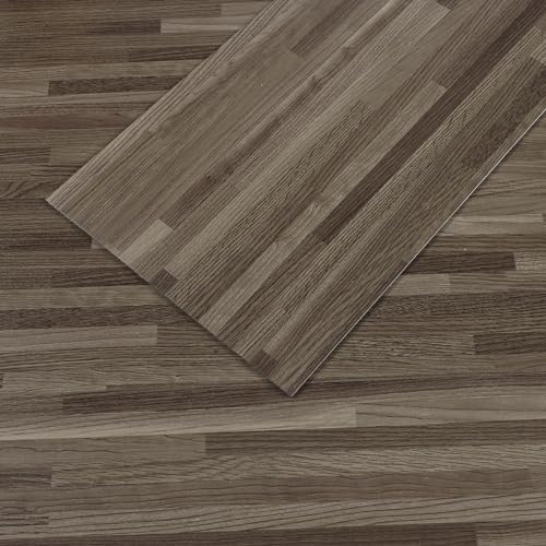 VEELIKE Suelo Vinilo Efecto Madera Marrón Gris Vintage Suelo Vinilo Autoadhesivo Madera Paneles Vinilo Suelo Cocina Suelo Vinilico Habitación Vinilos Baño Azulejos Grueso 1.8mm 90cm×15cm 32 Piezas