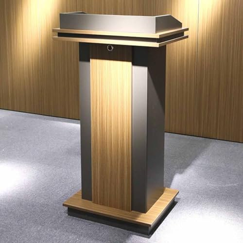 MAYFABD Wooden Podium Stehkanzel Stehpult Mit Stauraum Rednerpult Aus Holz for Kirche Seminare Hochzeiten Rednerpult aus Holz mit breiter Lesefläche und Ablagefach