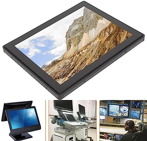 Pantalla Táctil Portátil IP65 Impermeable Montada en la Pared Pantalla Táctil Capacitiva de 10 Puntos NT 100-240V para Seguridad (Enchufe de la UE)