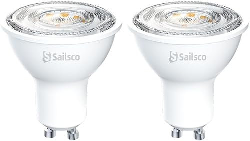 sailsco Classe A Lampadine GU10 LED Spot,3.3W (Equivalenti a 83W),600 Lumen,2700K Bianco Caldo,Risparmio Energetico LED GU10,Lunga Durata,Basso Consumo,36° Angolo del Fascio,Non Dimmerabile,2 Pezzi