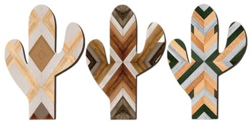 MAGICLULU 3piezas Madera De Cactus Para Decoración De Pared Decoración Bohemia Para y Dormitorio