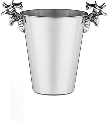 Double Wall Insulated Stainless Steel Ice Bucket with Retro Carry Handle Beverage Cooler Container for Party, BBQ, Picnic Durable and Stylish Ice Bucket for Keeping Drinks Cold
