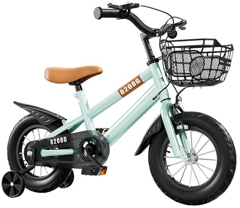 Ailgely 14 Zoll Kinderfahrrad für Mädchen im Alter von 3–7 Jahren Kleinkinderfahrrad mit Stützrädern Prinzessin Kinderfahrrad mit Korb Kleinkindfahrrad Fahrräder
