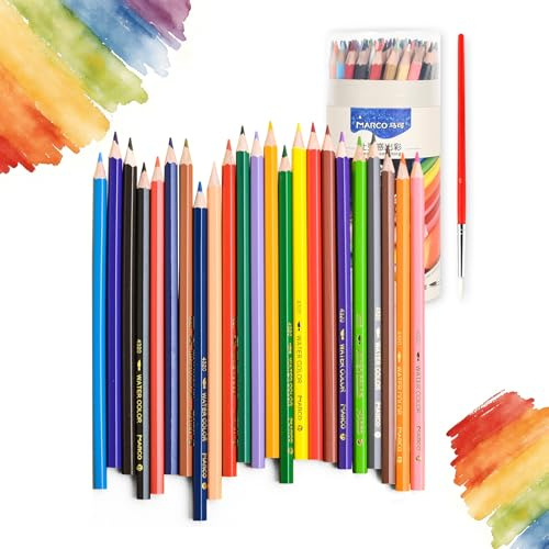 MARCO Buntstifte Farbstifte Set - 72 Farben, Wasserlösliche Buntstifte im Sechskantformat, Gute Färbungsqualität, D4320 Serie Ideal für Schüler und Anfänger Schulbeginn Geschenk