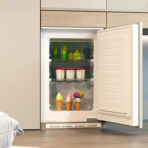 Congelador horizontal totalmente integrado de 65 L, refrigerador oculto de tamaño completo con congelador, refrigerador para garaje, profundidad estándar, acero inoxidable, funciones de congelación y