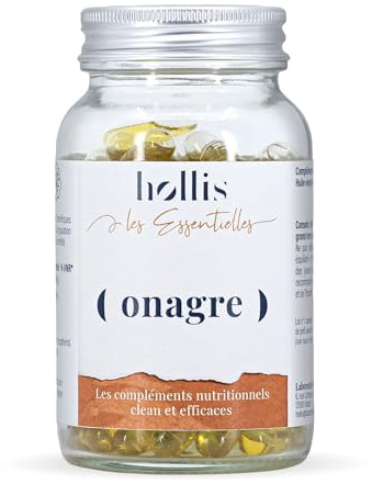Hollis | Complément alimentaire Onagre | 90 gélules | Huile riche en GLA | Beauté de la peau & Bien-être féminin