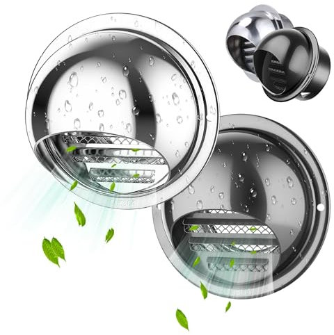 Griglia Di Ventilazione A Sfera Da 50/100/150/180/200/250 Mm In Acciaio Inox, Cappuccio A Griglia Di Ventilazione Impermeabile, Per Cucina Bagno Garage Roulotte(Silver,180mm/7.09in)
