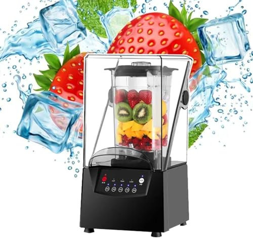 HCAUYNN Blender Professionnel avec Capot Insonorisé, Blender Professionnel Silencieux pour Smoothies 2200 W, Blender Professionnel 2 L.