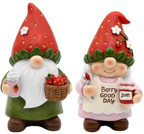 Strawberry Gnome Garden Decor Statue Cute Outdoor Statue Ideal Gnome Decoration Gift for Gardens
