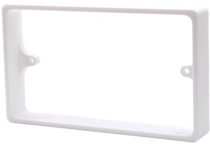 Double Socket Spacer 20mm White - 2 Gang Back Box Extender for Tiled, Panelled & Acoustic Slat Walls