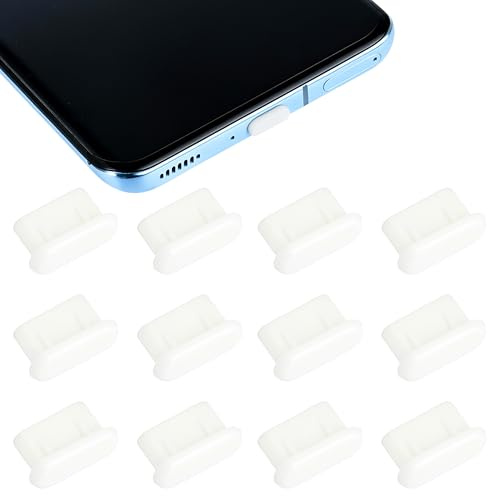 10Pcs USB C Dust Plug, USB C Port Cover, USB C Cover, For i-Phone Dust Plug, USB C Dust Cover, Charging Port Cap, Usb C dust plug for All Type-C Smartphones and Tablets (White)