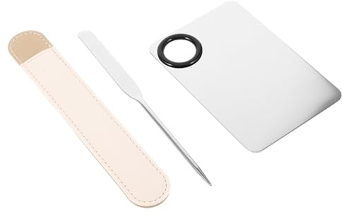 PRETYZOOM Kosmetik Spatel aus Edelstahl mit Komfortablem Griff Multifunktionaler Make Up Spachtel zum Mischen von Foundation Langlebig und Verformbar