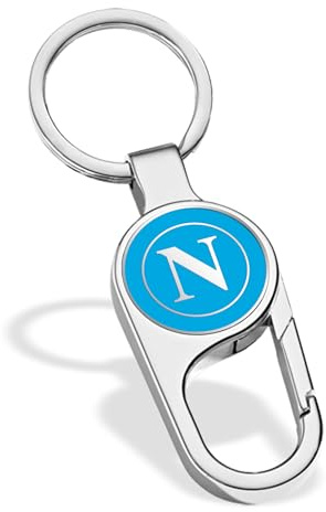 Clondo Portachiavi SSC Napoli in Acciaio Inossidabile – Prodotto Ufficiale Calcio – Gadget Elegante e Resistente con Logo SSCN – Idea Regalo per Tifosi Azzurri