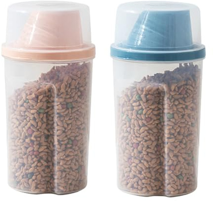 Distributeur De Nourriture Pour Chien – Grande Mangeoire Transparente, Stockage D'alimentation Pour Animaux De Compagnie, Support De Croquettes Sèches, Fourniture De Repas De Voyage, Conception De Pot