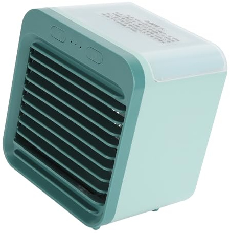 Aramox Ventilador de Nebulización de Agua, Ventilador de Refrigeración Personal USB Recargable de 5000mAh con Tanque de 200ml para Escritorio de Oficina en Casa, Material ABS (GREEN)