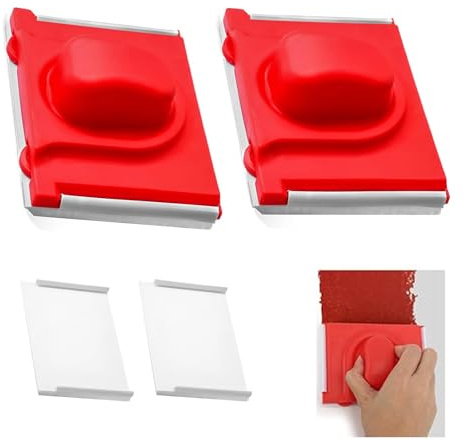 2 Pack Paint Edger Tool, Cutting in Tools for Painting, Professional Paint Edge Trimmer with Replacement Paint Edger Pads, Multifunctional Paint Edger Tool with Pad Nylon Bristles Edges, for Ceilings
