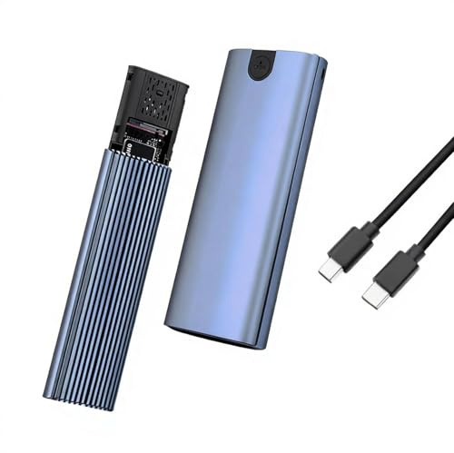 Box SSD M.2 NVMe USB 3.1 Gen 2 10 Gbps – Alluminio Grigio Scuro, Cavo USB-C a USB-C (0,3 m), Raffreddamento Passivo Senza Silicone, Montaggio Senza Attrezzi, UASP/TRIM, Fino a 2 TB