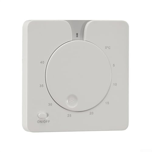 BlesConi für Mechanisches Thermostat 16A Temperaturregelung für elektrische Fußbodenheizungen Weißer Drehknopf Fußbodenheizungsregler mit LED-Anzeige