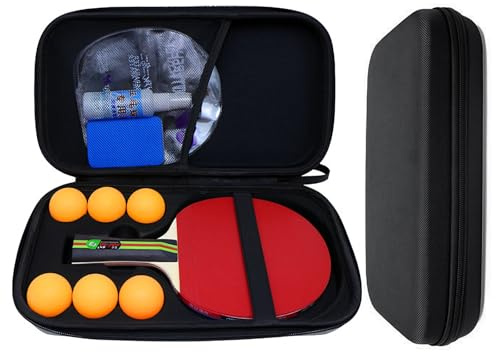 Tischtennisschläger Hülle, Tischtennisschläger Tasche Tischtennis, Tischtennisschläger Hülle Wasserdicht, Tasche für Ping Pong Schläger, Tasche mit gepolsterten Schlägerfächern(31,5x18x6,5 cm)