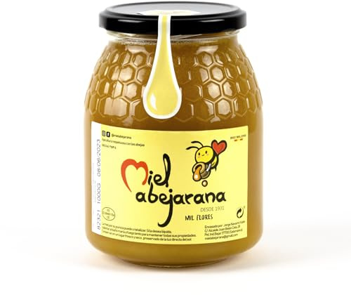 Miel de Mil flores 1 kg Cruda Sin Filtrar Ni Pasteurizar Pura de Abeja y Natural