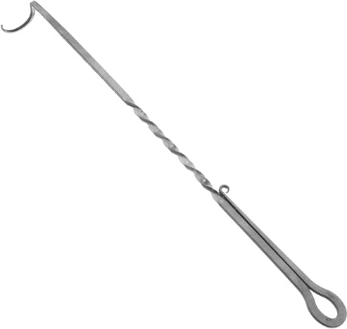 HOMSFOU Attrezzi per Grigliare Gancio per Girare Barbecue in Acciaio Inox 85 G Strumento per Verdure e Carne per Uso Esterno