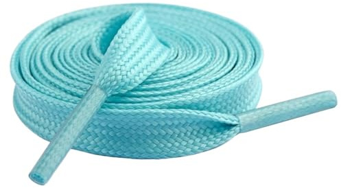 JFNKLFG 4 pares de cordones planos luminosos que brillan en la oscuridad, coloridos, accesorios for zapatos(Lake Blue,120cm)