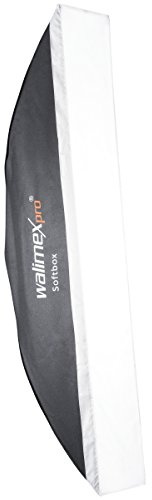 Walimex pro Striplight Softbox strip 25 x 180 cm, Stripbox con diffusore, modellatore di luce girevole a 360°, per flash e luci da studio