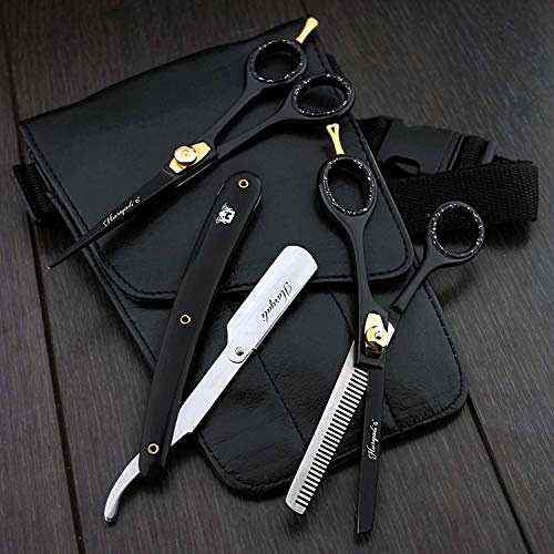 Professionelle Friseurscheren Friseur Salon Schere SET 6 Zoll mit Beutel und Barbier Rasiermesser